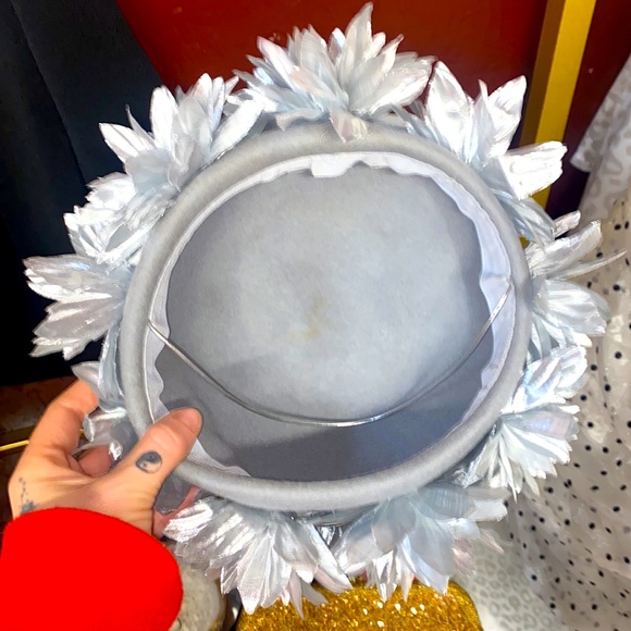 Funky Vintage Art Deco Fully Flowered Round Wool Hat - Picture 3 of 5